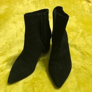Black suede booties